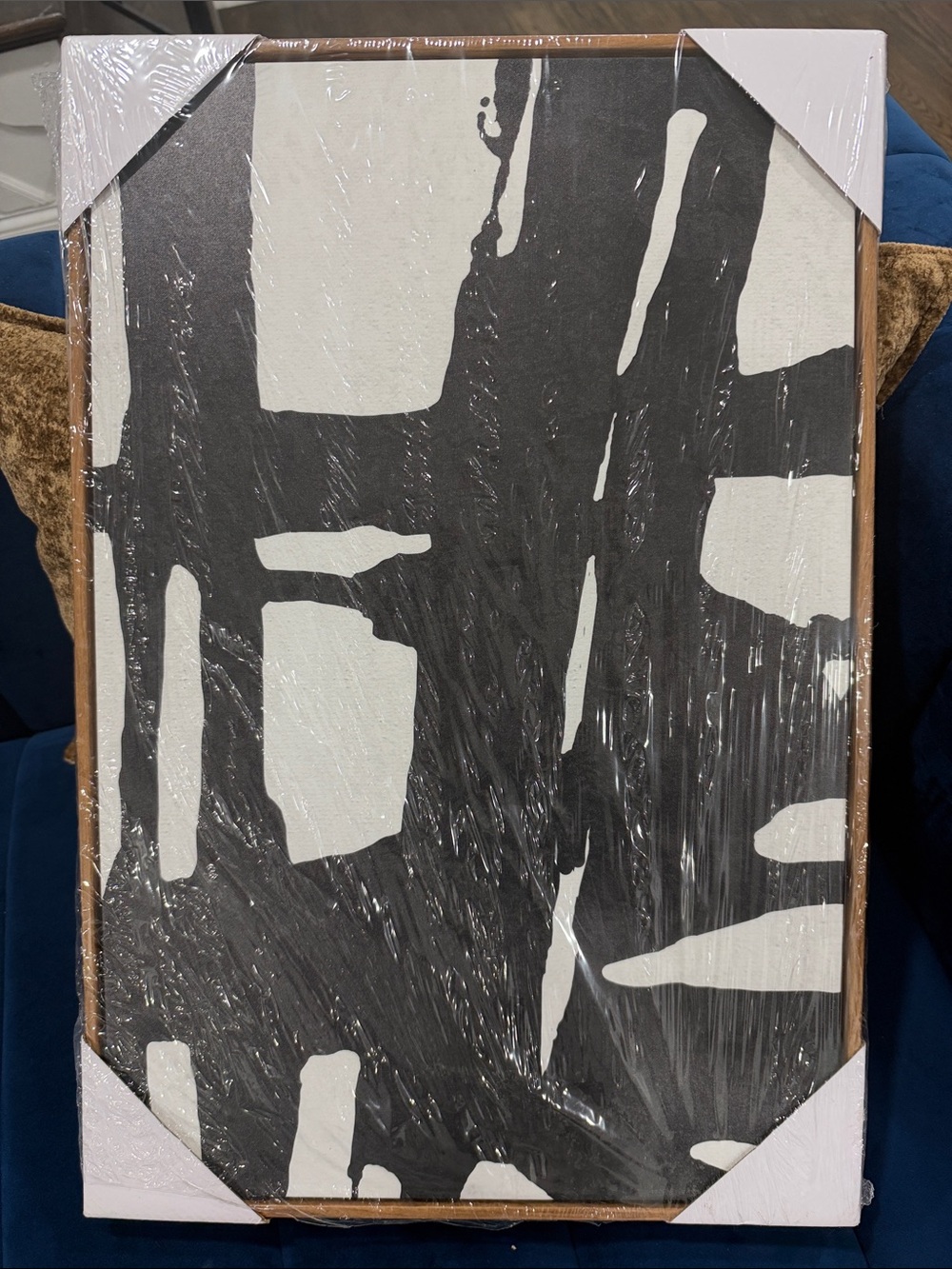 Minimalist Black & White Abstract Canvas Wall Art by